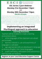 ESCI English as an Additional Language (EAL) Implementing an Integrated Plurilingual Approach to Education Webinar Series